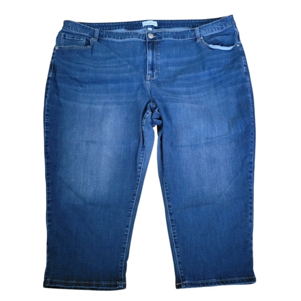 Lane Bryant Mid-Rise Boyfriend Capri Jeans Women 28 Blue Excellent Flex Magic